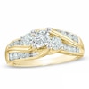 Thumbnail Image 0 of Previously Owned - 1.00 CT. T.W. Diamond Three Stone Slant Engagement Ring in 14K Gold