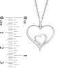 Thumbnail Image 2 of Previously Owned - 0.05 CT. T.W. Diamond Double Heart Pendant in Sterling Silver