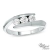 Thumbnail Image 1 of Previously Owned - 0.50 CT. T.W. Diamond Past Present Future® Bypass Ring in 14K White Gold