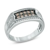 Thumbnail Image 1 of Previously Owned - Men's 0.50 CT. T.W. Champagne and White Diamond Ring in 10K White Gold