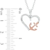 Thumbnail Image 2 of Previously Owned - 0.10 CT. T.W. Diamond Heart with Side Anchor Pendant in Sterling Silver and 14K Rose Gold Plate