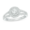 Thumbnail Image 1 of Previously Owned - 0.50 CT. T.W. Diamond Swirling Frame Engagement Ring in 14K White Gold (I/I2)