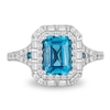 Thumbnail Image 3 of Previously Owned - Enchanted Disney Cinderella London Blue Topaz and 0.69 CT. T.W. Diamond Ring in 14K White Gold