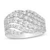 Thumbnail Image 1 of Previously Owned - 2.00 CT. T.W. Diamond Multi-Row Wave Ring in 10K White Gold