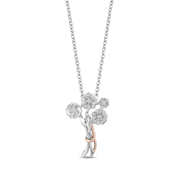 Previously Owned - Hallmark Diamonds Gratitude 0.10 CT. T.W. Diamond Pendant in Sterling Silver and 10K Rose Gold
