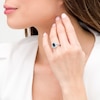 Thumbnail Image 2 of Previously Owned - Emerald-Cut London Blue Topaz and 0.50 CT. T.W. Diamond Vintage-Style Bridal Set in 14K White Gold