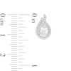 Previously Owned - Pear-Shaped Lab-Created White Sapphire Flame Stud Earrings in Sterling Silver