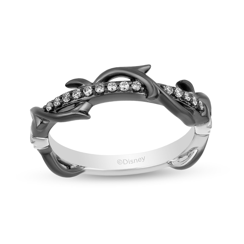 Main Image 1 of Previously Owned - Enchanted Disney Villains Maleficent 0.085 CT. T.W. Diamond Thorn Band in 14K White Gold