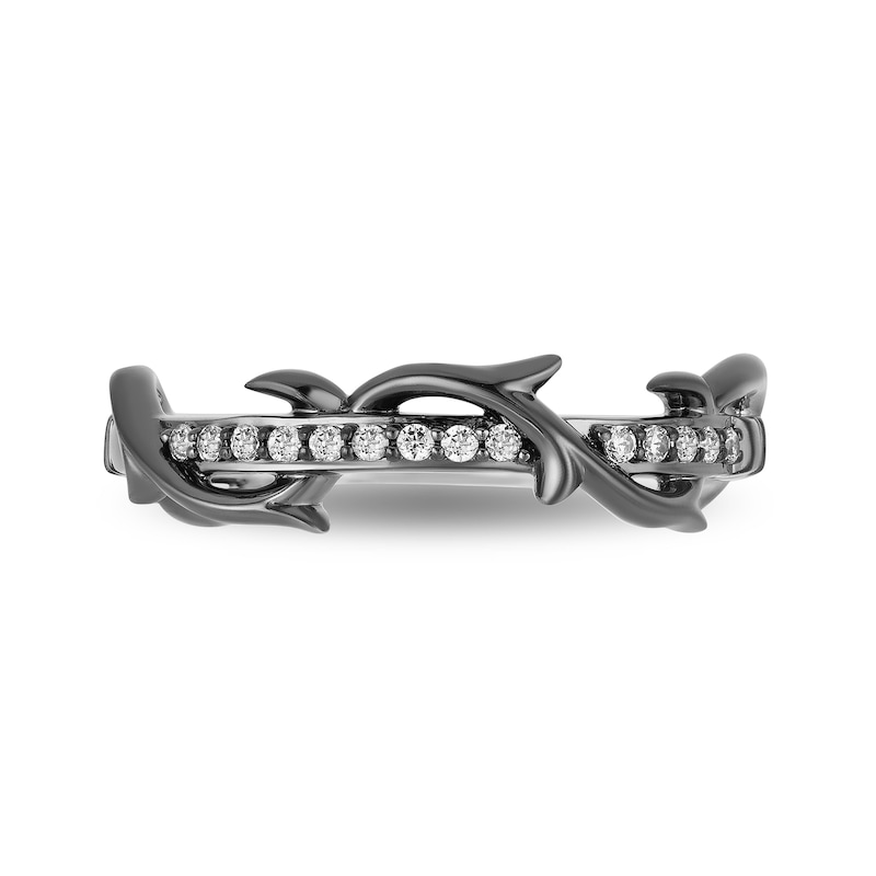 Main Image 3 of Previously Owned - Enchanted Disney Villains Maleficent 0.085 CT. T.W. Diamond Thorn Band in 14K White Gold