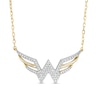 Thumbnail Image 1 of Previously Owned - Wonder Woman™ Collection 0.115 CT. T.W. Diamond Symbol Necklace in 10K Gold