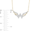 Thumbnail Image 3 of Previously Owned - Wonder Woman™ Collection 0.115 CT. T.W. Diamond Symbol Necklace in 10K Gold