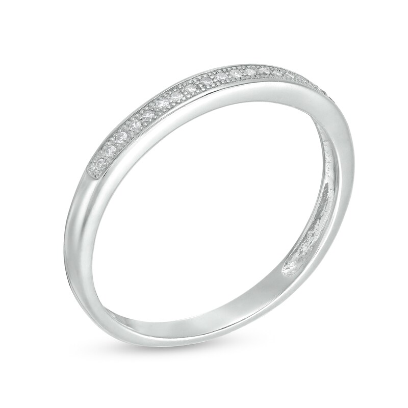 Previously Owned - 0.04 CT. T.W. Diamond Vintage-Style Anniversary Band in 10K White Gold