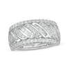 Thumbnail Image 1 of Previously Owned - 0.33 CT. T.W. Diamond Edge Cascading Waves Anniversary Ring in 10K White Gold
