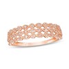 Thumbnail Image 1 of Previously Owned - 0.065 CT. T.W. Diamond Triple Row Vintage-Style Art Deco Ring in 10K Rose Gold