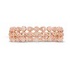 Thumbnail Image 4 of Previously Owned - 0.065 CT. T.W. Diamond Triple Row Vintage-Style Art Deco Ring in 10K Rose Gold
