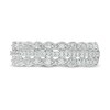 Thumbnail Image 4 of Previously Owned - 0.07 CT. T.W. Diamond Triple Row Vintage-Style Ring in 10K White Gold
