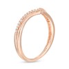 Thumbnail Image 2 of Previously Owned - 0.10 CT. T.W. Diamond Chevron Anniversary Band in 10K Rose Gold