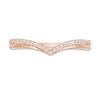 Thumbnail Image 3 of Previously Owned - 0.10 CT. T.W. Diamond Chevron Anniversary Band in 10K Rose Gold