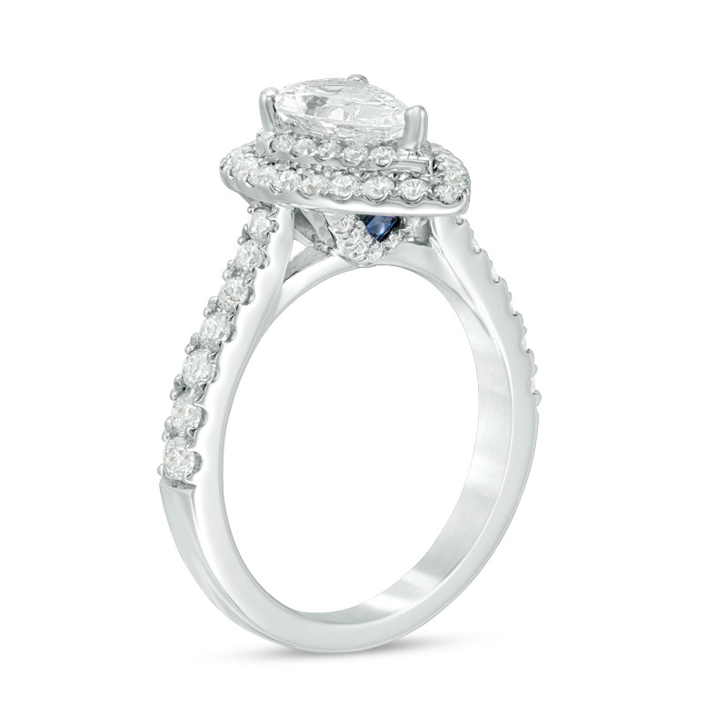 Main Image 2 of Previously Owned - Vera Wang Love Collection 1.69 CT. T.W. Pear-Shaped Diamond Engagement Ring in 14K White Gold
