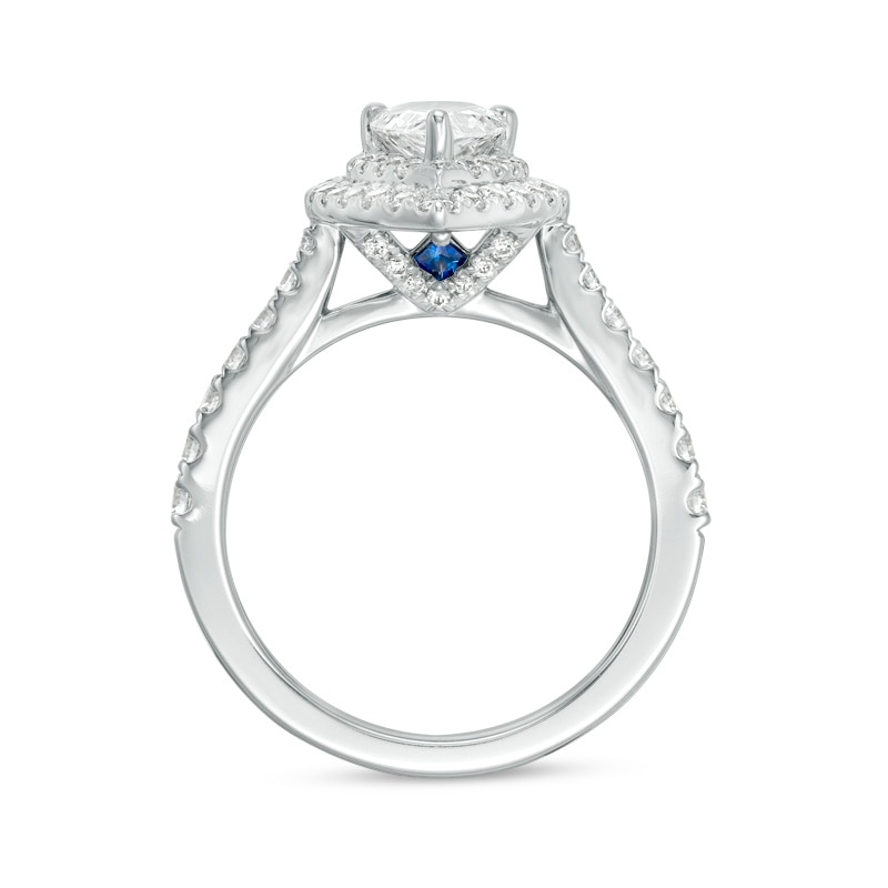 Main Image 3 of Previously Owned - Vera Wang Love Collection 1.69 CT. T.W. Pear-Shaped Diamond Engagement Ring in 14K White Gold