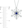 Thumbnail Image 2 of Previously Owned - 4.0mm Ceylon Lab-Created Sapphire and Diamond Accent Snowflake Pendant in Sterling Silver