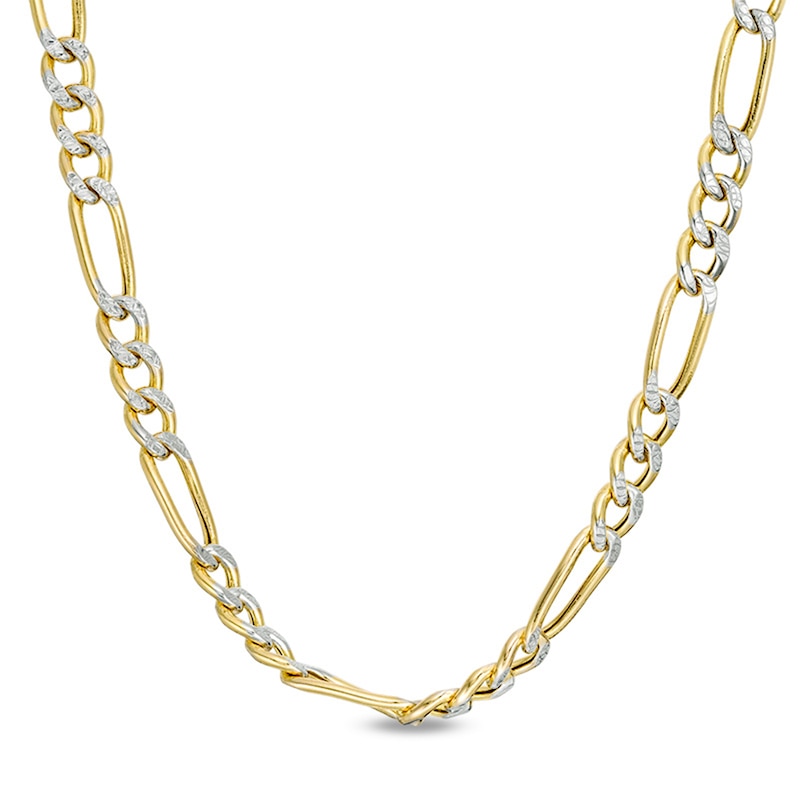 Previously Owned - Men's 120 Gauge Diamond-Cut Figaro Chain Necklace in 14K Two-Tone Gold - 22"|Peoples Jewellers