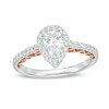 Thumbnail Image 0 of Previously Owned - Adrianna Papell 0.82 CT. T.W. Pear-Shaped Diamond Frame Engagement Ring in 14K Two-Tone Gold