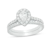 Thumbnail Image 0 of Previously Owned - 1.25 CT. T.W. Canadian Pear-Shaped Diamond Frame Bridal Set in 14K White Gold