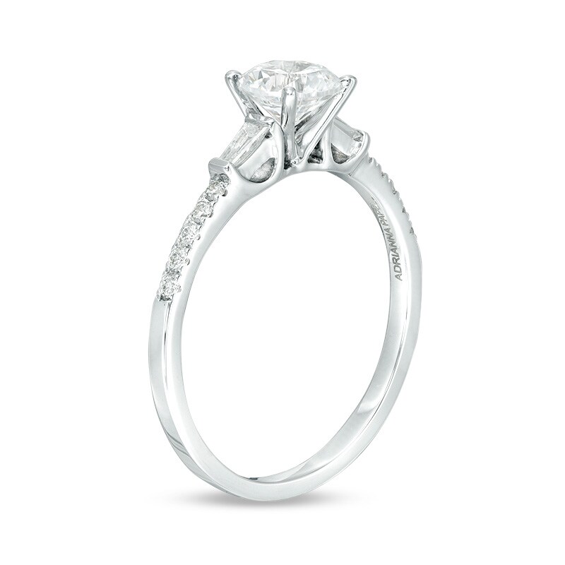 Previously Owned - Adrianna Papell 0.70 CT. T.W. Diamond Collar Engagement Ring in 14K White Gold (F/I1)