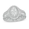 Thumbnail Image 1 of Previously Owned - 1.00 CT. T.W. Composite Oval Diamond Frame Multi-Row Engagement Ring in 10K White Gold