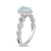 Thumbnail Image 2 of Previously Owned - Enchanted Disney Elsa Oval Aquamarine and 0.23 CT. T.W. Diamond Engagement Ring in 14K White Gold