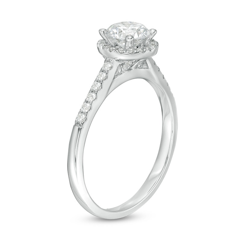 Previously Owned - Celebration Canadian Ideal 1.00 CT. T.W. Diamond Frame Engagement Ring in 14K White Gold (I/I1)