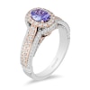 Thumbnail Image 2 of Previously Owned - Enchanted Disney Ariel Tanzanite and 0.69 CT. T.W. Diamond Engagement Ring in 14K Two-Tone Gold