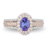 Thumbnail Image 4 of Previously Owned - Enchanted Disney Ariel Tanzanite and 0.69 CT. T.W. Diamond Engagement Ring in 14K Two-Tone Gold
