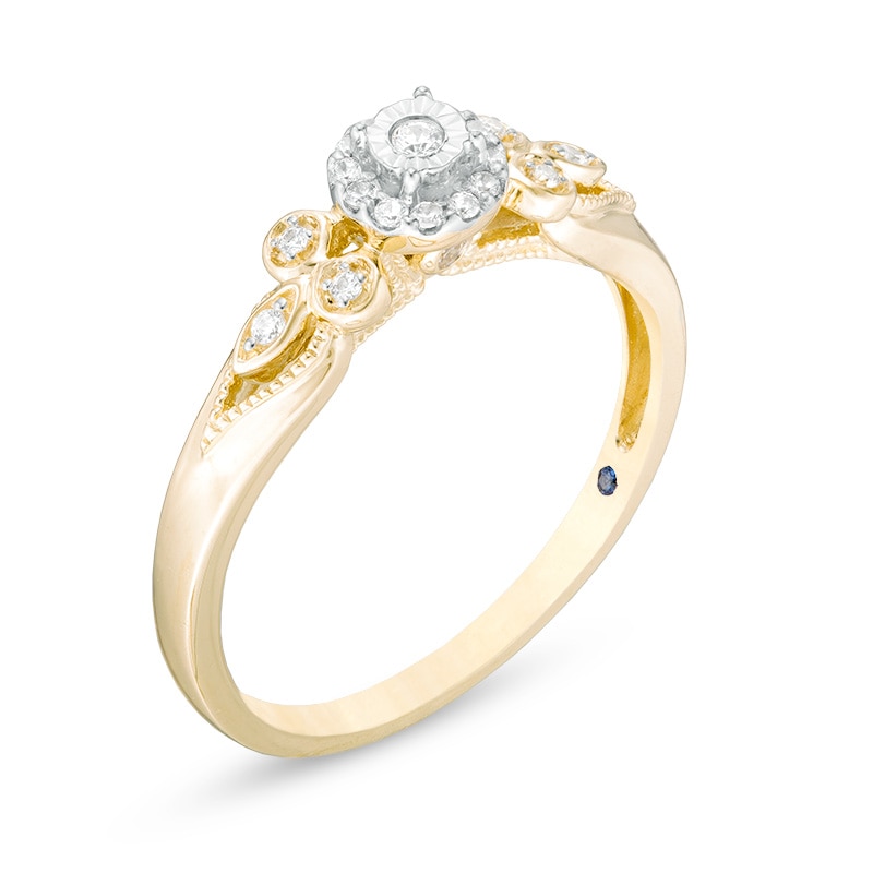 Previously Owned - Cherished Promise Collection™ 0.10 CT. T.W. Diamond Tri-Sides Promise Ring in 10K Gold