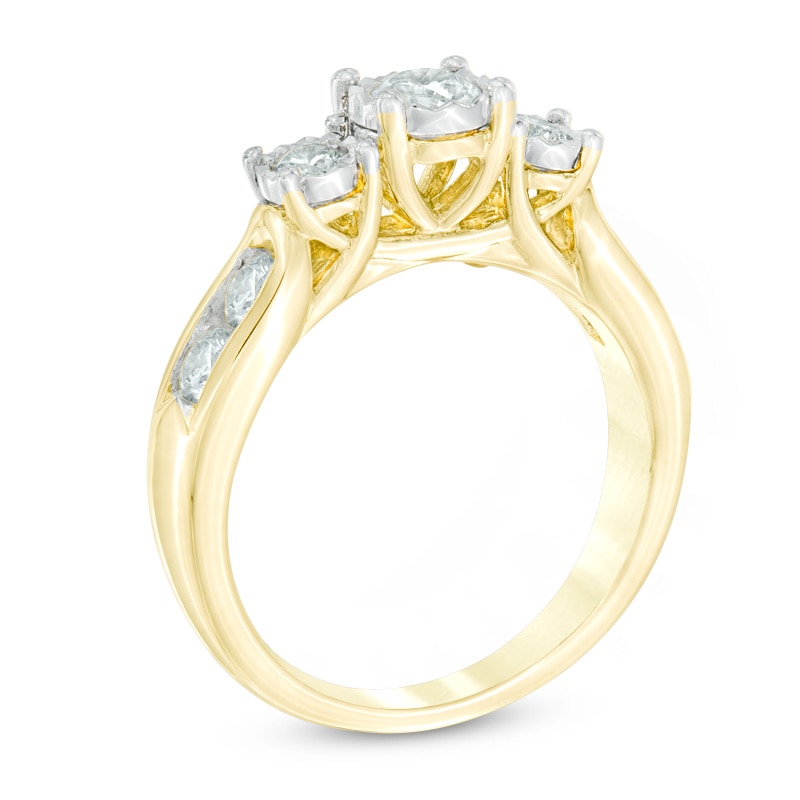 Previously Owned - 0.95 CT. T.W. Diamond Past Present Future® Engagement Ring in 10K Gold