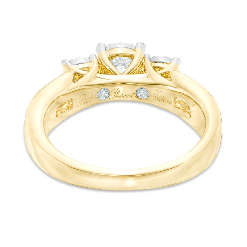 Previously Owned - 0.95 CT. T.W. Diamond Past Present Future® Engagement Ring in 10K Gold