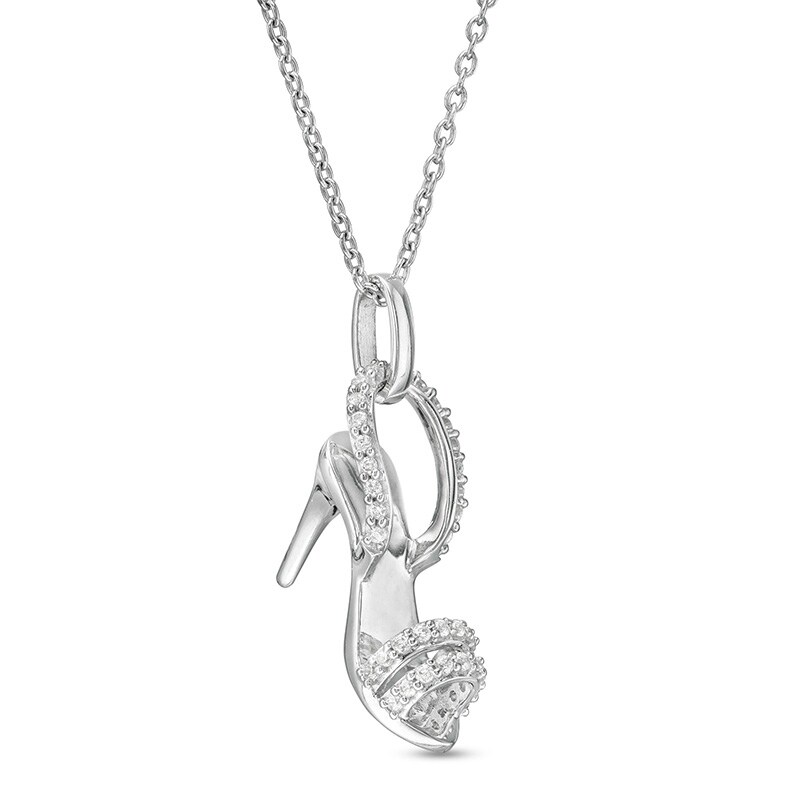 Previously Owned - Marilyn Monroeâ¢ Collection 0.13 CT. T.W. Diamond Stiletto Sandal Pendant in Sterling Silver