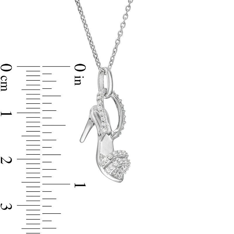 Previously Owned - Marilyn Monroeâ¢ Collection 0.13 CT. T.W. Diamond Stiletto Sandal Pendant in Sterling Silver