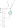 Thumbnail Image 3 of Previously Owned - 7.0mm Lab-Created Blue Opal and White Sapphire Swirl Pendant in Sterling Silver