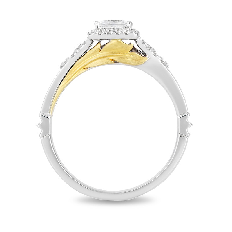 Previously Owned - Enchanted Disney Pocahontas 0.69 CT. T.W. Princess-Cut Diamond Engagement Ring in 14K Two-Tone Gold