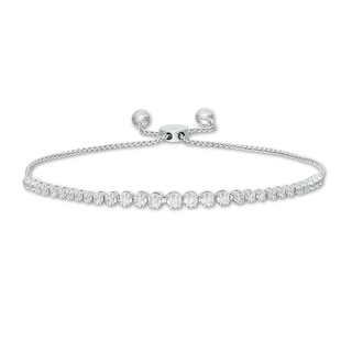 Previously Owned - Marilyn Monroe™ Collection 0.50 CT. T.W. Journey Diamond Bolo Bracelet in 10K White Gold - 9.5"