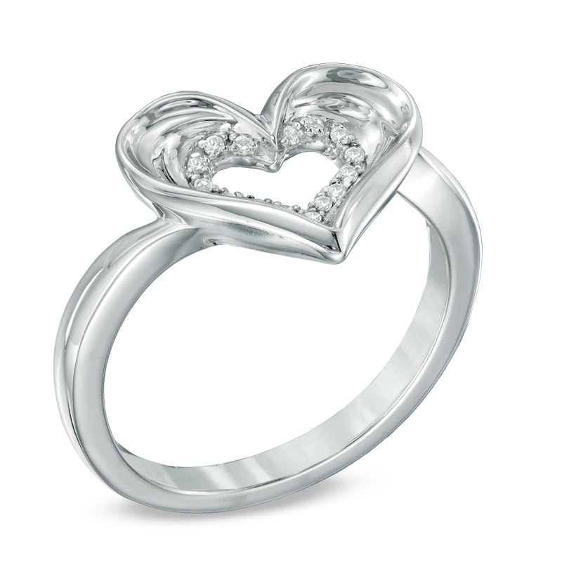 Main Image 2 of Previously Owned -  Diamond Accent Heart Ring in Sterling Silver