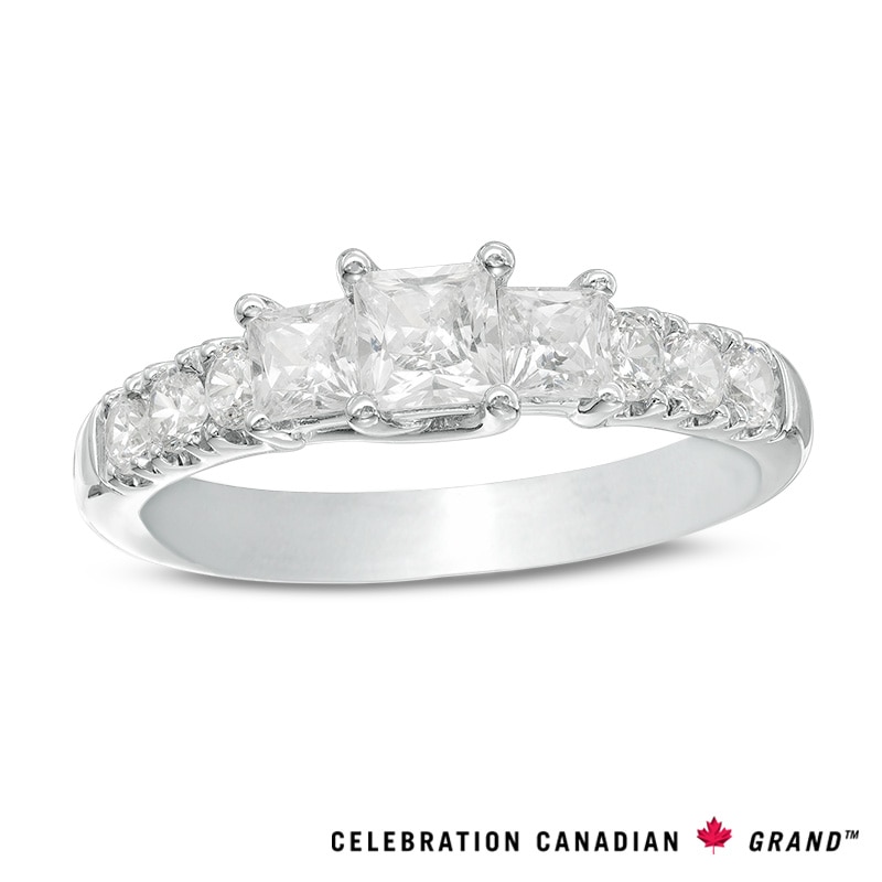 Previously Owned - Celebration Canadian Ideal 1.20 CT. T.W. Princess-Cut Diamond Ring in 14K White Gold (I/I1)