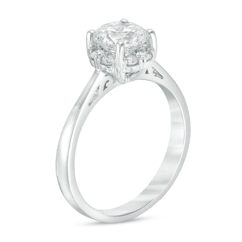 Previously Owned - 1.50 CT. T.W. Diamond Frame Engagement Ring in 14K White Gold (I/I1)