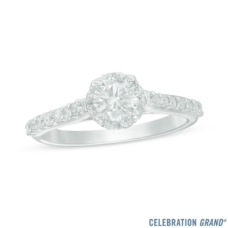 Previously Owned -  1.00 CT. T.W. Diamond Frame Engagement Ring in 14K White Gold (I/I1)
