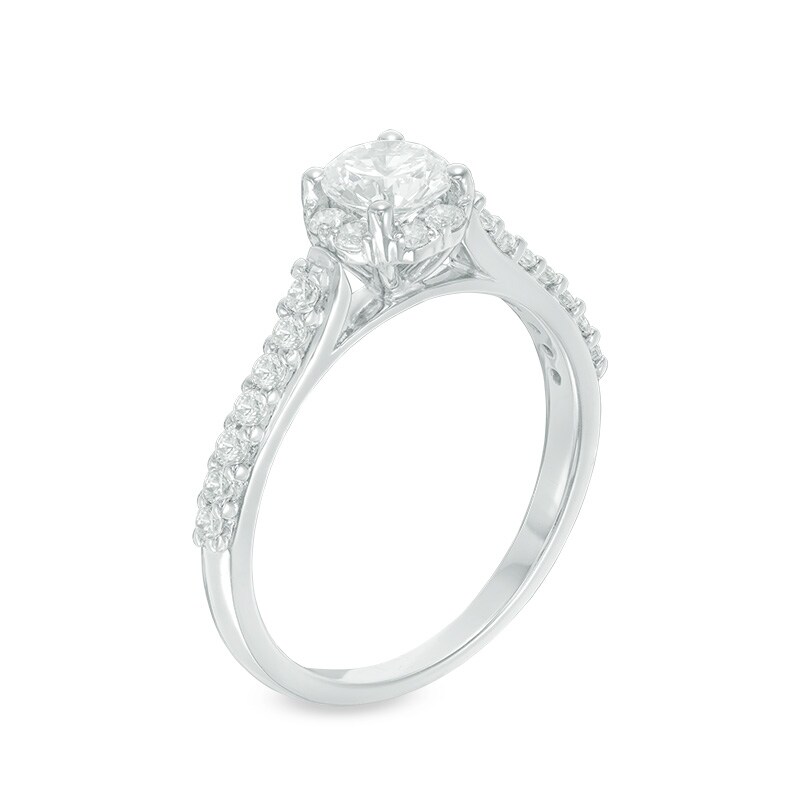 Previously Owned -  1.00 CT. T.W. Diamond Frame Engagement Ring in 14K White Gold (I/I1)