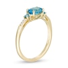 Thumbnail Image 2 of Previously Owned - Sideways Oval Blue Topaz and Diamond Accent Ring in 10K Gold