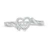 Thumbnail Image 4 of Previously Owned - 0.05 CT. T.W. Diamond Heart-Shaped Bypass Promise Ring in Sterling Silver