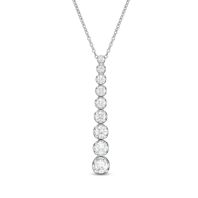 Main Image 1 of Previously Owned - Marilyn Monroe™ Collection 0.95 CT. T.W. Journey Diamond Pendant in 10K White Gold